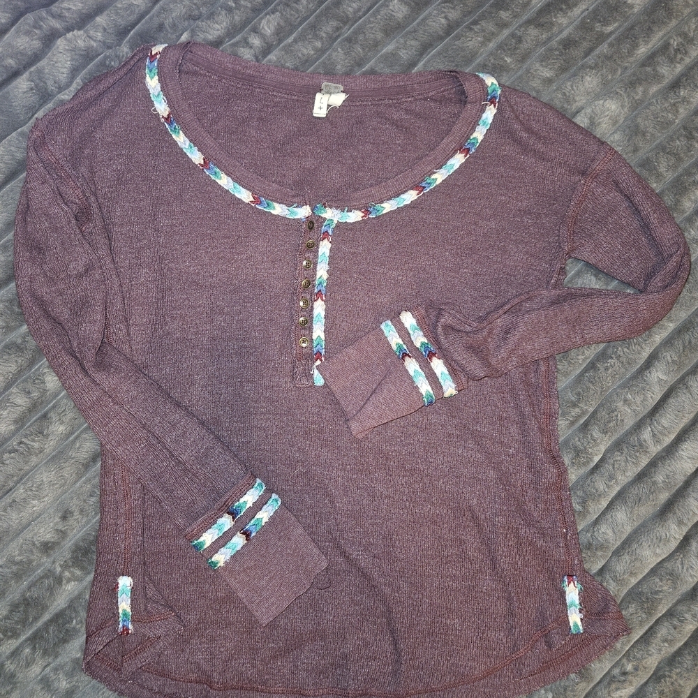 We The Free Maroon Knit Top
